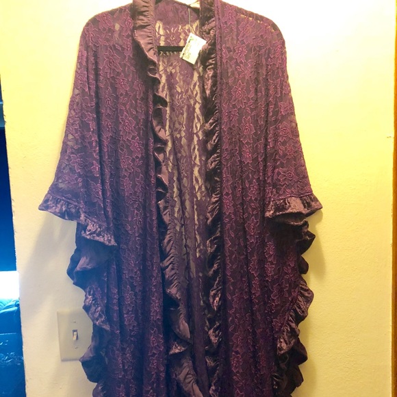BOHO Hippie Floral Lace Cover Cape Caftan Gothic - Picture 2 of 8